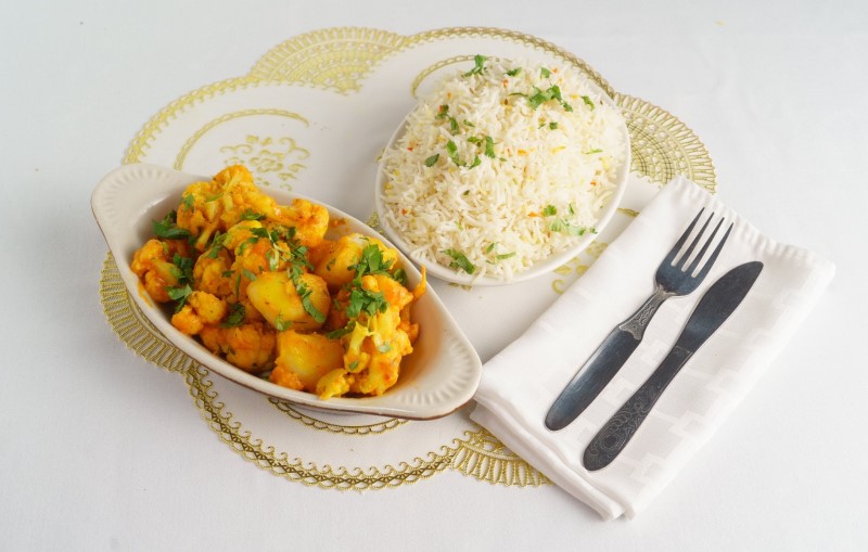 Aloo gobi, a potato and cauliflower curry, at Jewel of India Seattle
